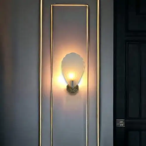 Art Deco Wandlampe Wandleuchte "BRASS SHELL" 3 Stk. verfügbar