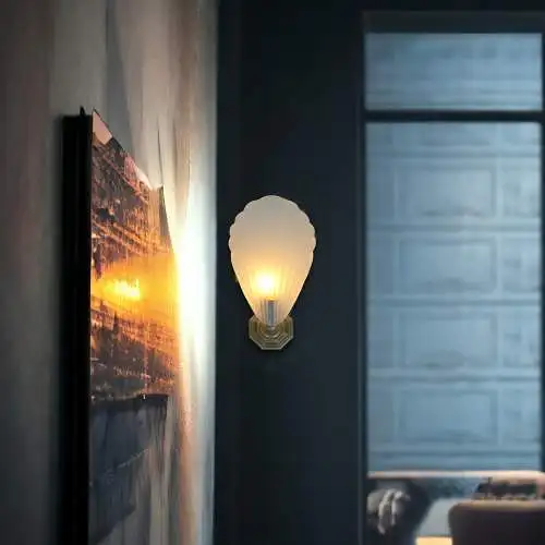 Art Deco Wandlampe Wandleuchte "BRASS SHELL" 3 Stk. verfügbar