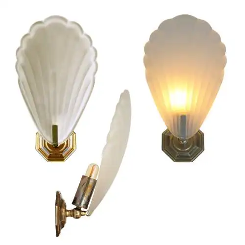 Art Deco Wandlampe Wandleuchte "BRASS SHELL" 3 Stk. verfügbar