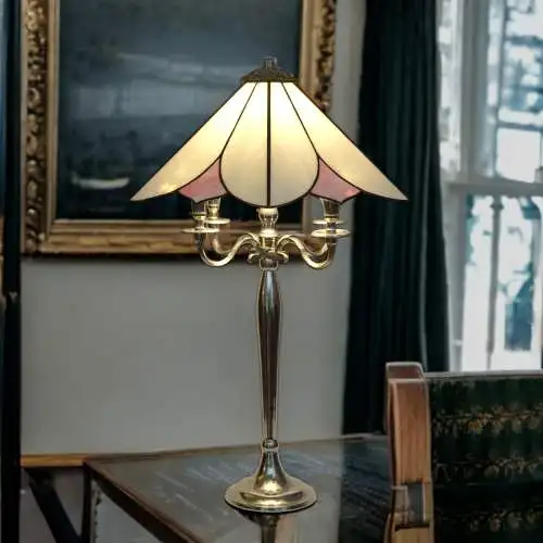 Unikat Tiffany Tischleuchte Salonlampe Landhaus Tischlampe Einzelstück