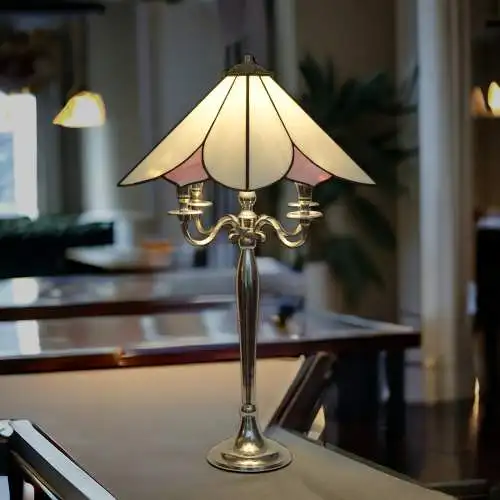 Unikat Tiffany Tischleuchte Salonlampe Landhaus Tischlampe Einzelstück