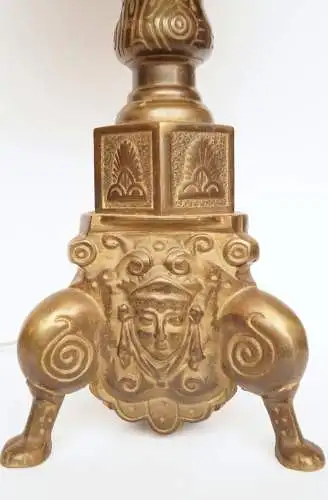 Jugendstil Salonleuchte "EMPIRE" Unikat Messinglampe schwere Schreibtischlampe