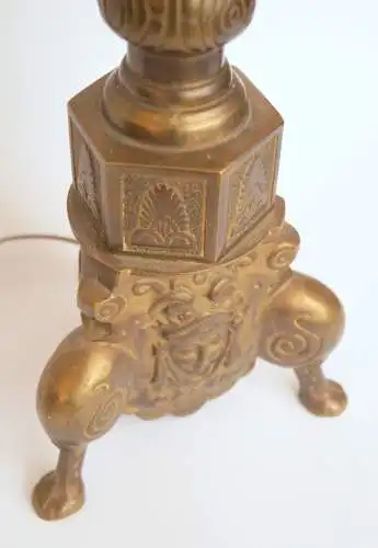 Jugendstil Salonleuchte "EMPIRE" Unikat Messinglampe schwere Schreibtischlampe