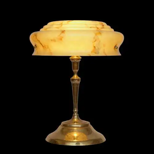 Unikat Design Art Deco Schreibtischleuchte "PASING" Tischlampe Messinglampe