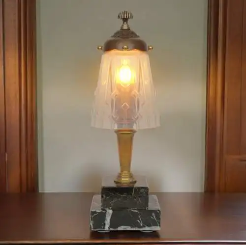 Art Deco Tischlampe "INSPIRATION DOME" Tischleuchte Unikat Messinglampe