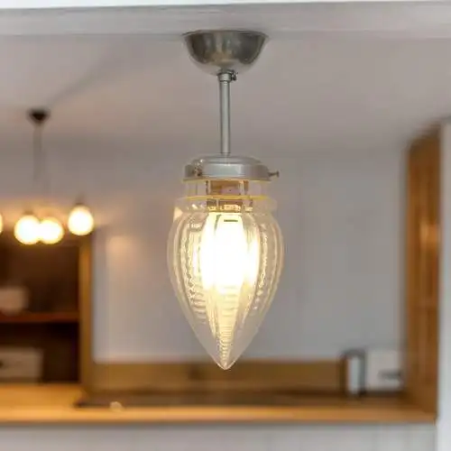 Original Art Deco Deckenlampe "SILVER ACORN" 1920 Hängeleuchte Lampe