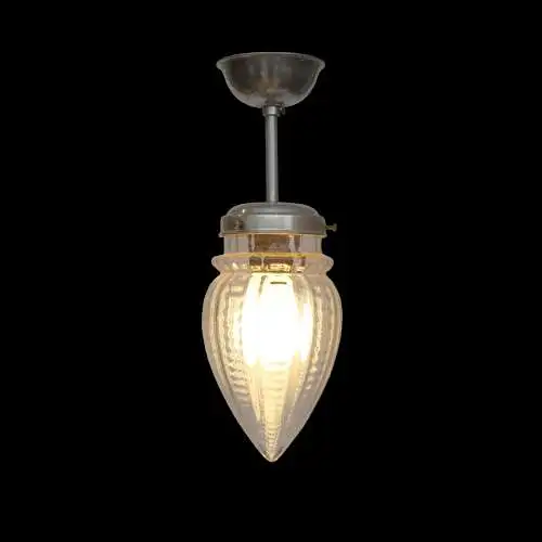 Original Art Deco Deckenlampe "SILVER ACORN" 1920 Hängeleuchte Lampe