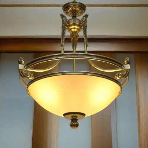 Prunkvolle Art Deco Flur Kronleuchter Messinglampe Hängelampe Deckenleuchte