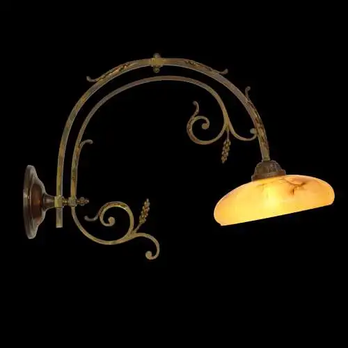 2 Stk. große original Jugendstil Wandleuchte Messinglampe Wandlampe 1910 Lampe