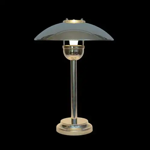 80er Jahre Design Art Deco Bauhaus Schreibtischlampe Chrom