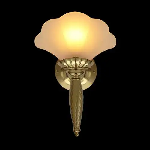 2 Stück Art Deco Wandleuchte "GOLD SHELL" Messinglampe Unikate Wandlampe