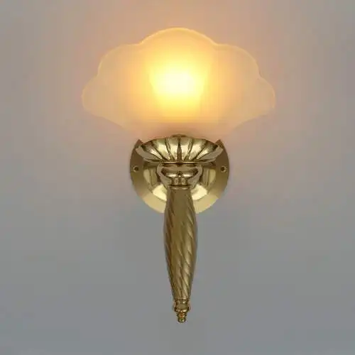 2 Stück Art Deco Wandleuchte "GOLD SHELL" Messinglampe Unikate Wandlampe