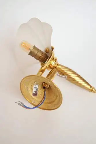 2 Stück Art Deco Wandleuchte "GOLD SHELL" Messinglampe Unikate Wandlampe