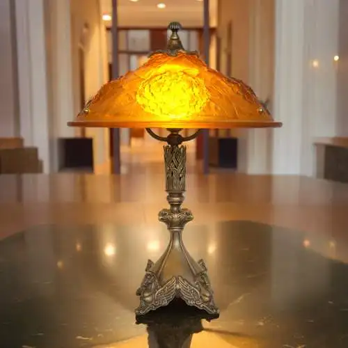 Regency Design Art Deco Tischleuchte "SECRETARIAT" Unikat Messing Tischlampe