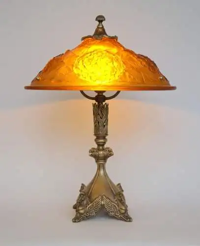 Regency Design Art Deco Tischleuchte "SECRETARIAT" Unikat Messing Tischlampe