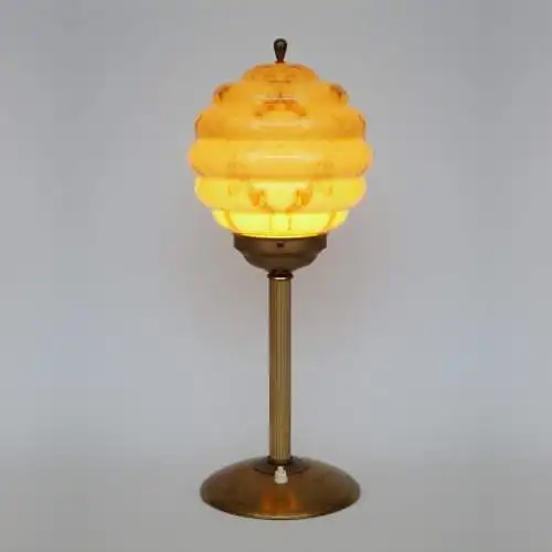 Original Art Deco Design Tischleuchte "BUFFALLO" Tischlampe Lampe Messinglampe