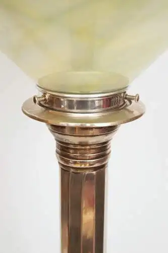 Art Deco Tischleuchte "VICTORY Einzelstück Messinglampe Nickel Unikat