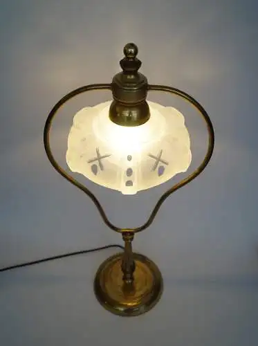 Art Deco Jugendstil Tischleuchte "GOLDEN BOW" Einzelstück Messinglampe Unikat