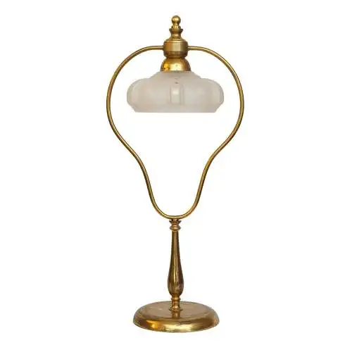 Art Deco Jugendstil Tischleuchte "GOLDEN BOW" Einzelstück Messinglampe Unikat