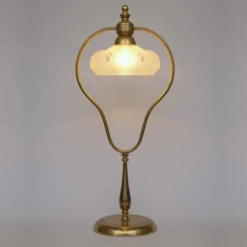 Art Deco Jugendstil Tischleuchte "GOLDEN BOW" Einzelstück Messinglampe Unikat