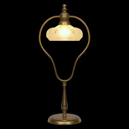 Art Deco Jugendstil Tischleuchte "GOLDEN BOW" Einzelstück Messinglampe Unikat