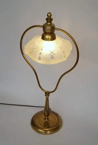 Art Deco Jugendstil Tischleuchte "GOLDEN BOW" Einzelstück Messinglampe Unikat