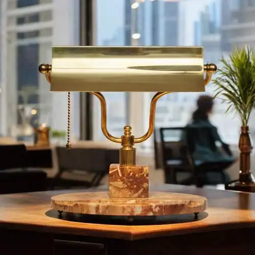Unikat Art Deco Design Schreibtischleuchte "BARCLAYS DESK" Messinglampe vintage