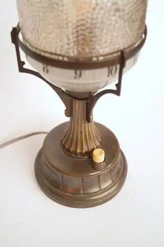 Art Deco Leuchtenuhr "WATCH TOWER" Unikat 1910 Messinglampe einzigartig