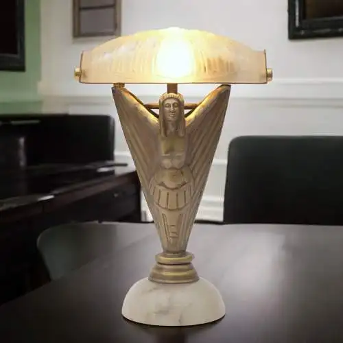 Art Deco Tischleuchte "APOLLON" Unikat Figurenleuchte einzigartig Tischlampe