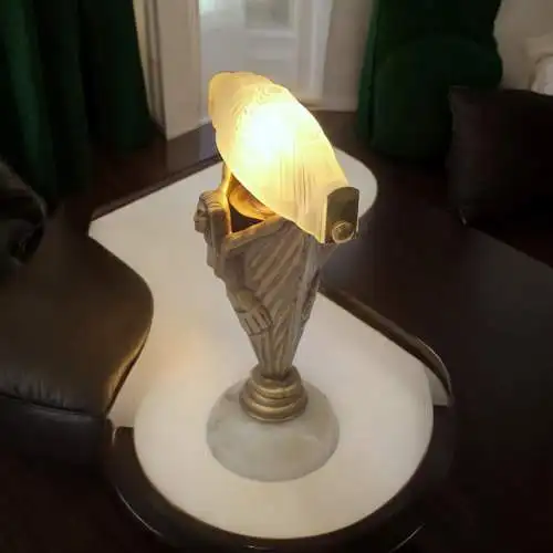 Art Deco Tischleuchte "APOLLON" Unikat Figurenleuchte einzigartig Tischlampe