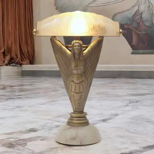 Art Deco Tischleuchte "APOLLON" Unikat Figurenleuchte einzigartig Tischlampe