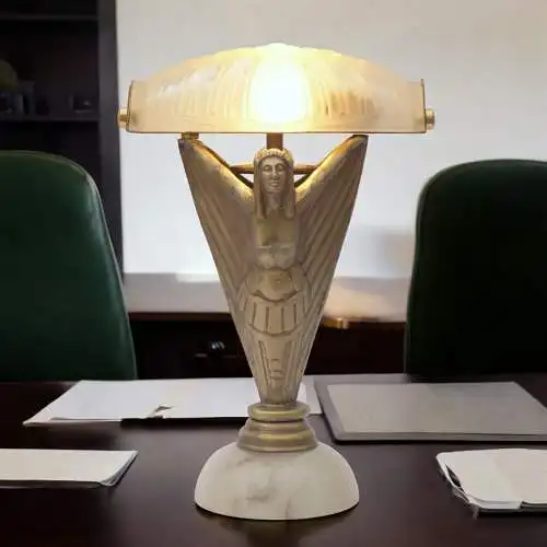 Art Deco Tischleuchte "APOLLON" Unikat Figurenleuchte einzigartig Tischlampe