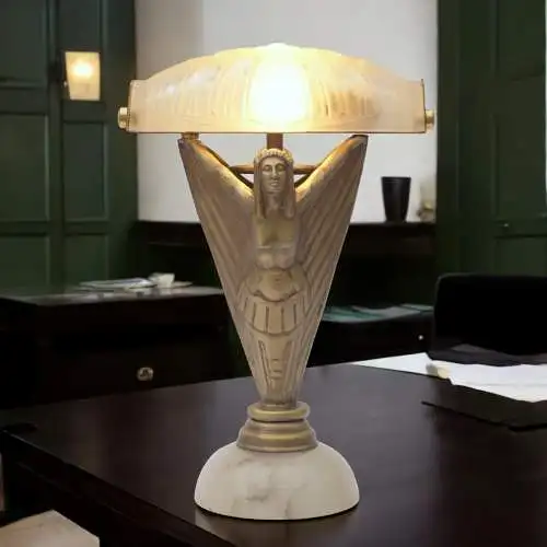 Art Deco Tischleuchte "APOLLON" Unikat Figurenleuchte einzigartig Tischlampe