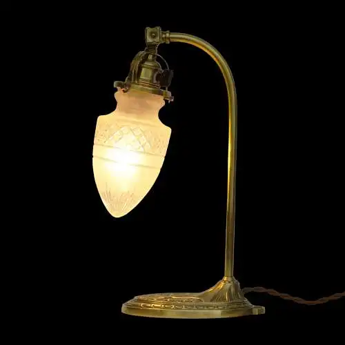 Original Jugendstil Art Deco Messinglampe "HAGEN" 1920 Tischlampe Lampe