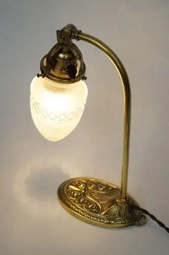 Original Jugendstil Art Deco Messinglampe "HAGEN" 1920 Tischlampe Lampe