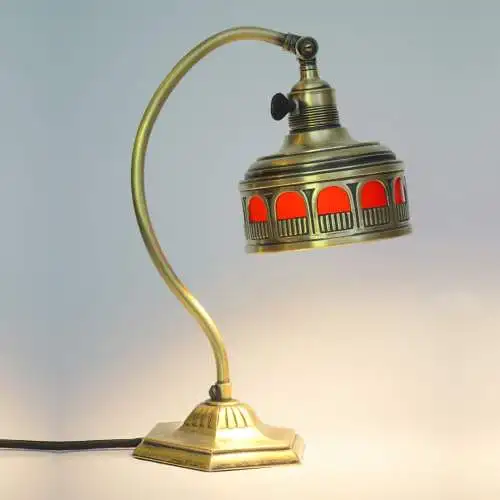 Original Jugendstil Art Deco Messinglampe "BELFAST" 1920 Tischlampe Lampe