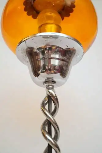 Art Deco Jugendstil Tischleuchte "TUNIS" Unikat Messinglampe Chrom Einzelstück