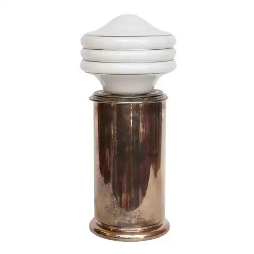 Spaceage Design Tischleuchte "WILD DRUM CANON" Unikat Tischlampe Opal Nickel