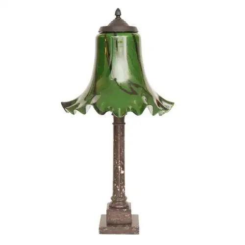 Imposante Art Deco Tischleuchte "GREENY" Unikat Tischlampe Sammlerstück 65 cm