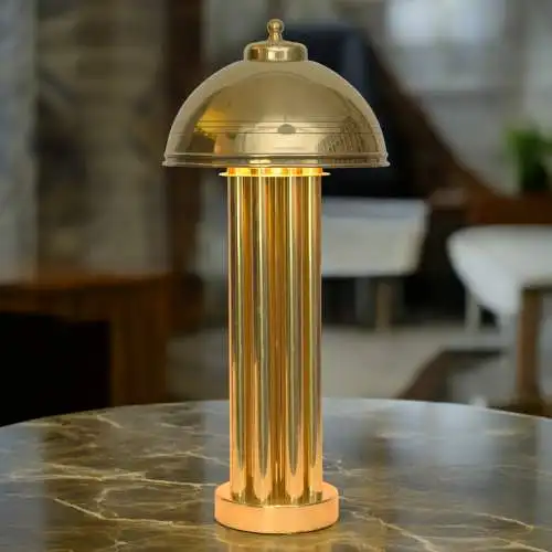 Elegante Art Deco Tischleuchte "GOLDEN PALACE" Säulenlampe Messinglampe Unikat