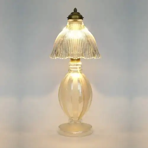 WMF Jugendstil Tischleuchte "VALERIA" Glas Kristall 1930er Tischlampe