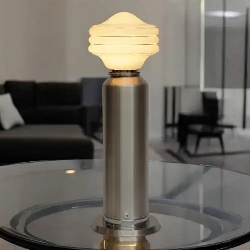 60er Vintage Space Age Tischleuchte "LITTY PILLAR" Tischlampe Chrom