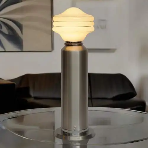 60er Vintage Space Age Tischleuchte "LITTY PILLAR" Tischlampe Chrom