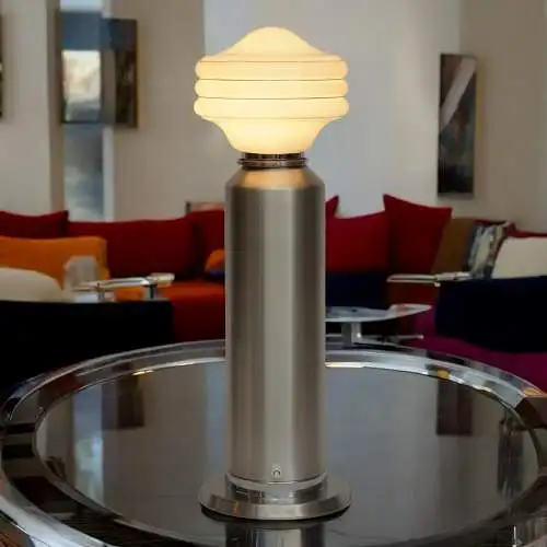 60er Vintage Space Age Tischleuchte "LITTY PILLAR" Tischlampe Chrom