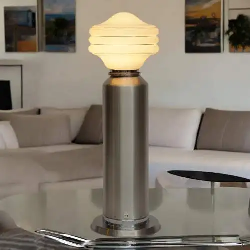 60er Vintage Space Age Tischleuchte "LITTY PILLAR" Tischlampe Chrom