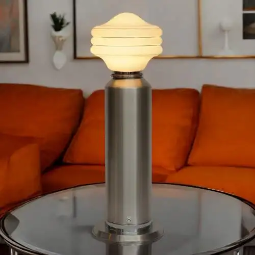 60er Vintage Space Age Tischleuchte "LITTY PILLAR" Tischlampe Chrom