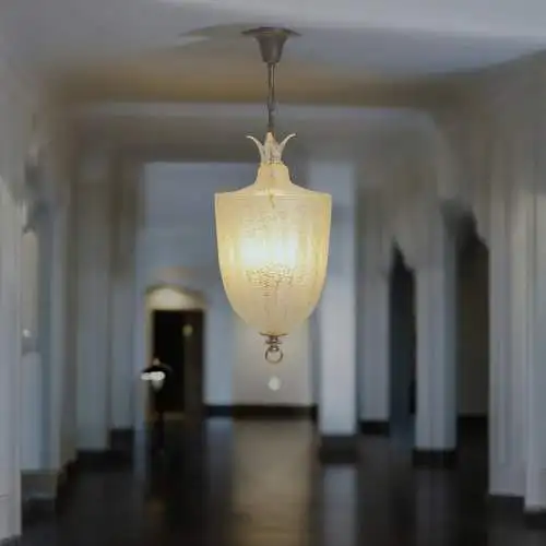 Sehr große Murano Art Deco Flurlaterne BAROVIER & TOSO Deckenlampe Hängeleuchte