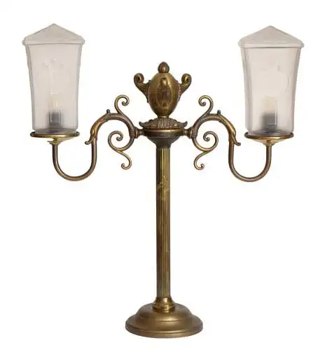 Jugendstil Lampe Leselampe "HOGWARTS" Messinglampe Unikat Sammler