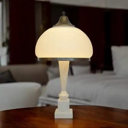 Elegante Art Deco Tischleuchte "CANTALOUPE"  Vasenleuchte Messinglampe