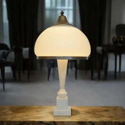 Elegante Art Deco Tischleuchte "CANTALOUPE"  Vasenleuchte Messinglampe